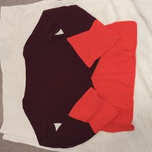 Ann Taylor knitted purple and orange sweater Sz S